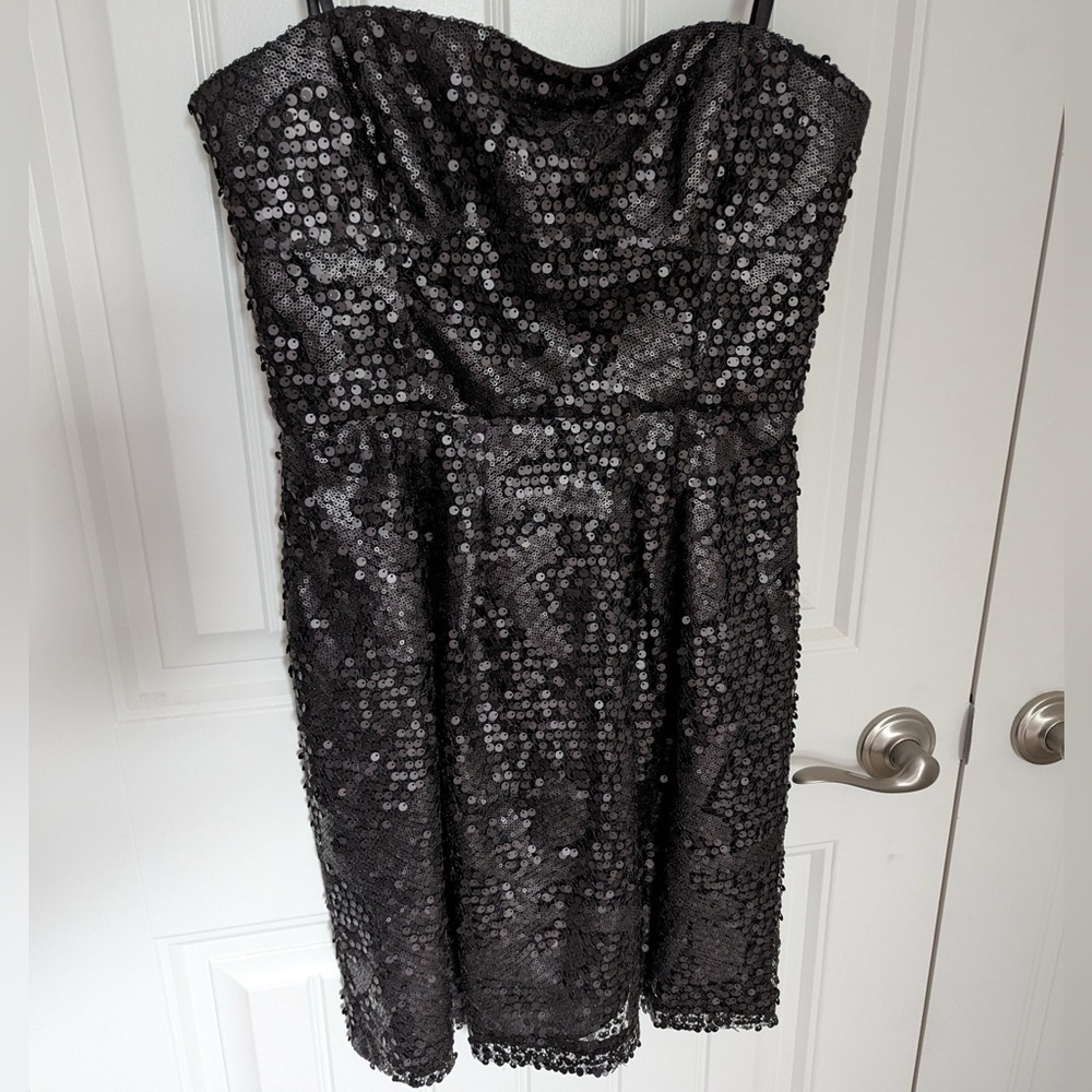 BCBG Max Azria Black Sequin Mini Dress